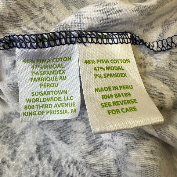 LILLY PULITZER Long Sleeve Top Blue White Ikat Twist Front Knit Boho - Picture 8 of 10